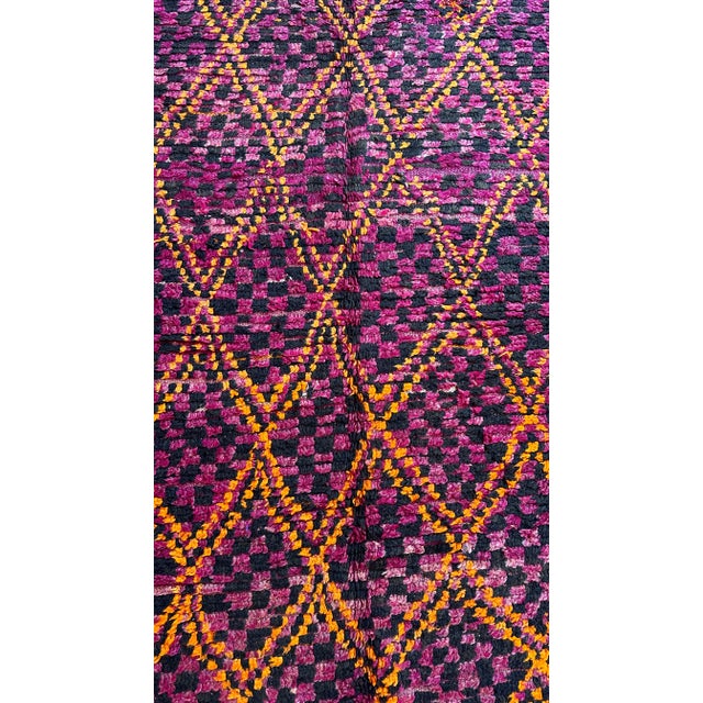 1980s 1980s Purple With Orange Moroccan Rug - 13.7 X 7.12 Ft For Sale - Image 5 of 10