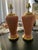 Here we have a fabulous matching pair of large ceramic table lamps. Gorgeous peachy coral glaze and Art Deco styling with...