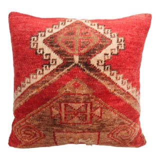 Bohemian Decor Pillow – Handmade From Vintage Turkish Rug -24'' X 24'' For Sale