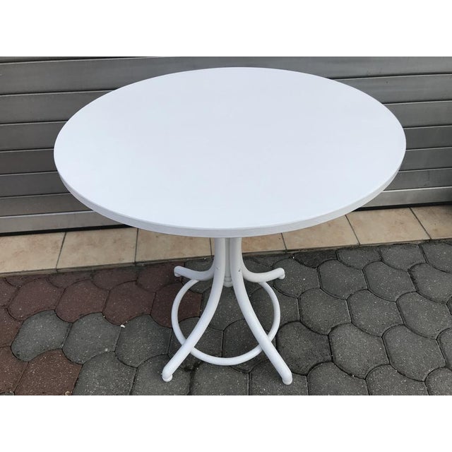 White Round Beech Table, 1950s For Sale - Image 18 of 18