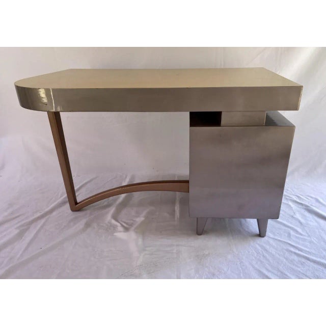 Wood 1960s Vintage Space Age Style Office Desk For Sale - Image 7 of 8