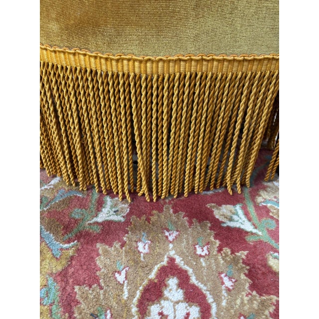 Art Deco Bergère Armchairs in Golden Yellow Velvet, 1920s For Sale - Image 6 of 8