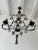 Big French Wrought Iron Porcelain Roses Vase & Tassel Chandelier, Circa 1880 For Sale - Image 4 of 12