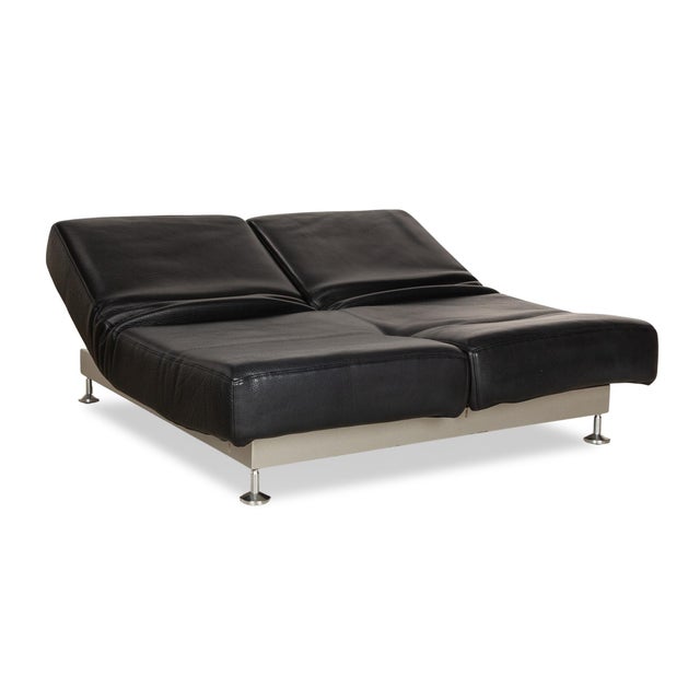 Damier Leather Two-Seater Black Sofa from Edra For Sale - Image 10 of 18