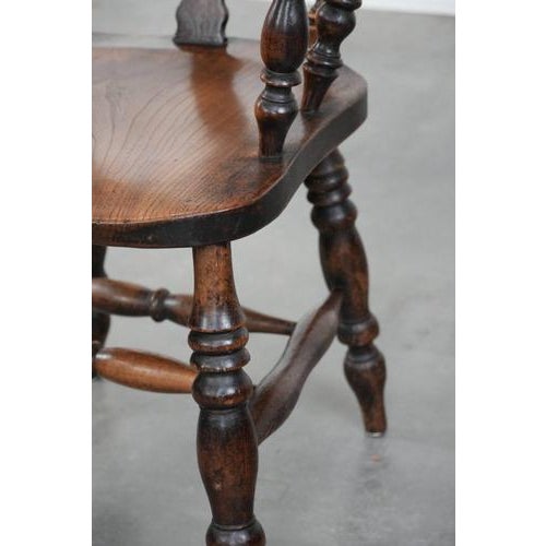 Antique English Highback Windsor Chair, 1700s For Sale - Image 12 of 14
