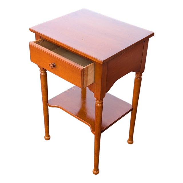 Mid-Century Whitney Furniture Maple Single Drawer Side Table For Sale