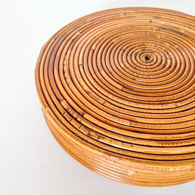 Wood 1970's Italian Style Pencil Reed Tray For Sale - Image 7 of 11