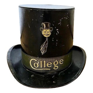 Antique Edwardian Top Hat Money Box Tin from W. M. Livens & Co., 1907 For Sale