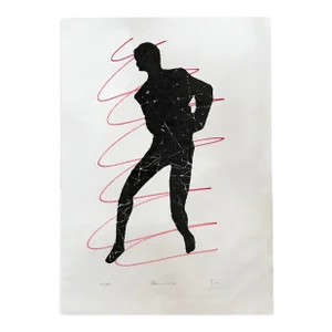Pablo Pino Signed Abstract Figurative Linocut 2000s "Recuerdos (Memories)"