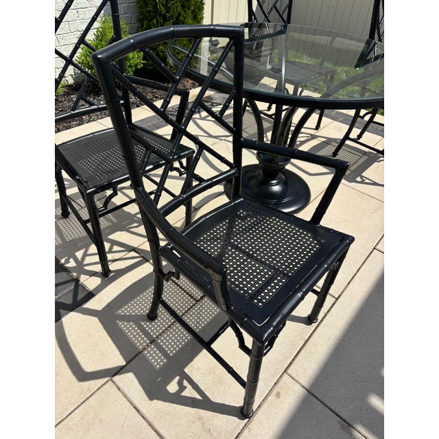 Vintage Restored Chinoiserie Patio Dining Set by Meadowcraft For Sale - Image 11 of 16