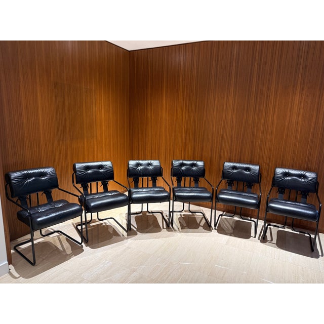 Short Description Striking set of six vintage Tucroma chairs by Guido Faleschini for i4 Mariani, Italy. Each chair...