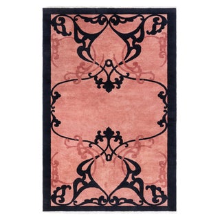 Chinese Art Deco Rug with Dramatic Curvilinear Motif Doris Leslie Blau For Sale