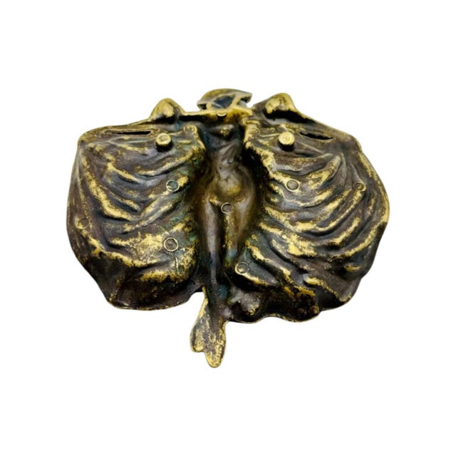 19th Century Art Nouveau Vide-Poche with Female Figure in Bronze-Toned Metal, 1890s For Sale - Image 5 of 8