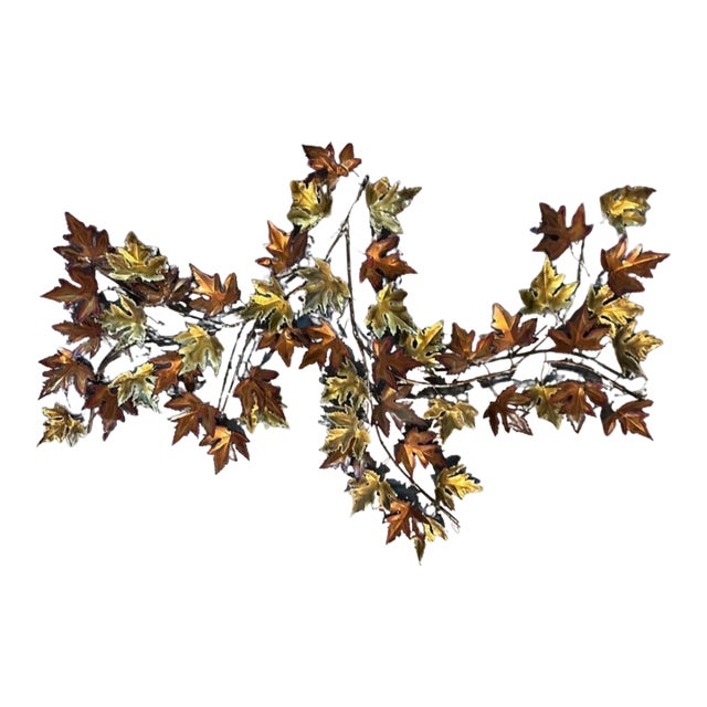 1982 Torch-Cut Metal Leaf Sculpture — 53” - Signed For Sale