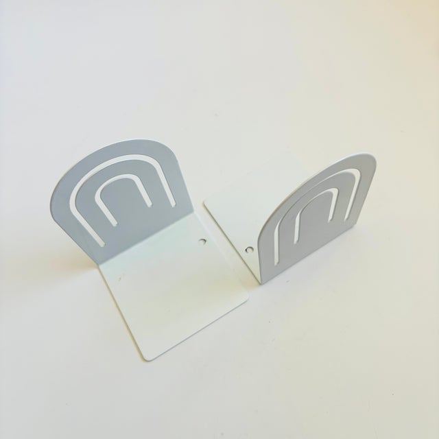 80s Metal Arched Bookends by Spectrum Designs For Sale - Image 4 of 9