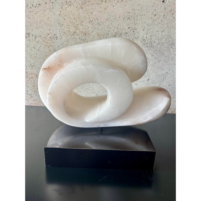 1970s 1970s Freeform Modernist Carved Marble Abstract Sculpture in the Style of Henry Moore For Sale - Image 5 of 6