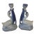 1990s Blue and White Ceramic Swan Candlestick Holders For Sale