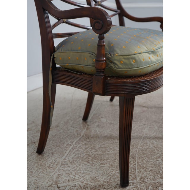 Wood Theodore Alexander Mahogany Regency Cane Seat Settee For Sale - Image 7 of 18