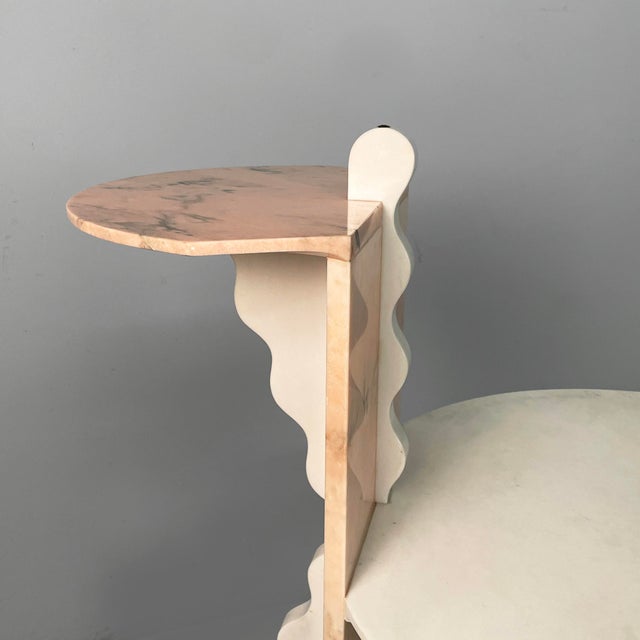 Stone Italian Modern Display Stand in White and Pink Marble, 1970s For Sale - Image 7 of 18