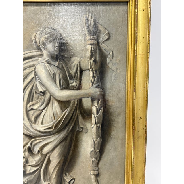 Grand Tour 19th Century, Grand Tour Grisaille Allegory of Victory With Roman Standard For Sale - Image 3 of 12