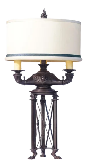 20th C. French Empire Bronze Lamp