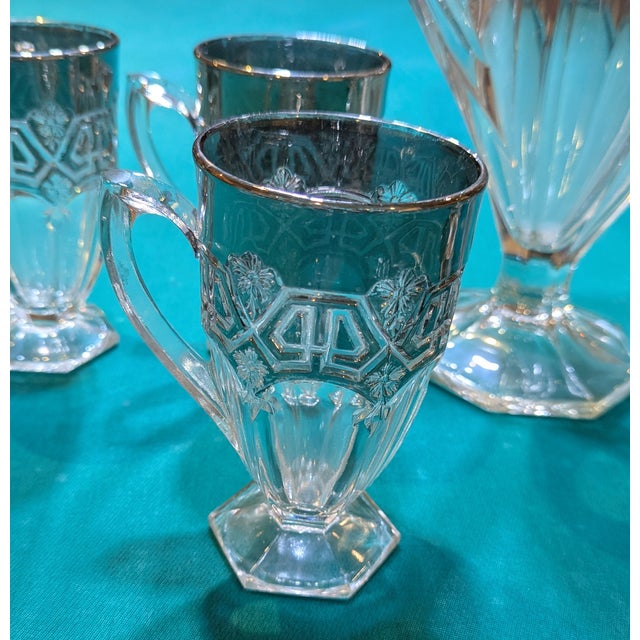 Rustic European Early 1900s Tiffin Glass Ware Set - Set of 7 For Sale - Image 3 of 9