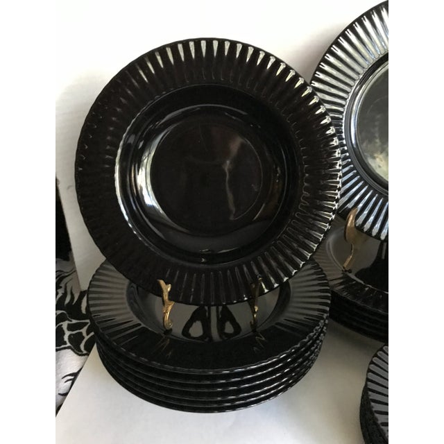 Mikasa Vintage Mikasa Black Tulip Dinnerware Set - Set of 24 For Sale - Image 4 of 12
