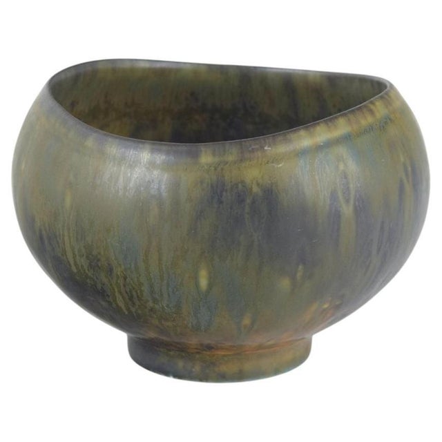 Rounded Asymmetric Stoneware Bowl by Gunnar Nylund For Sale - Image 5 of 5