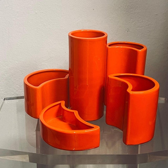 Orange Ceramic Centerpiece by Gabbianelli, 1970s For Sale - Image 4 of 11