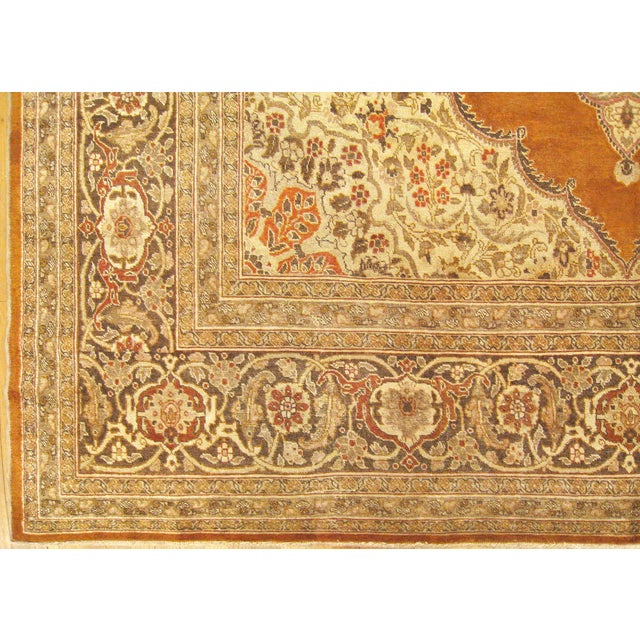Antique Persian Tabriz Oriental Carpet in Room Size with Central Medallion For Sale - Image 4 of 6