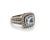 Mid 20th Century LeVian Aquamarine White & Chocolate Diamond Ring in 14k White Gold Size 4.5 For Sale - Image 4 of 8