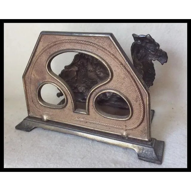 Art Deco Antique Art Deco, Egyptian Revival Letter Holder With Camel, Desk Accessory For Sale - Image 3 of 5