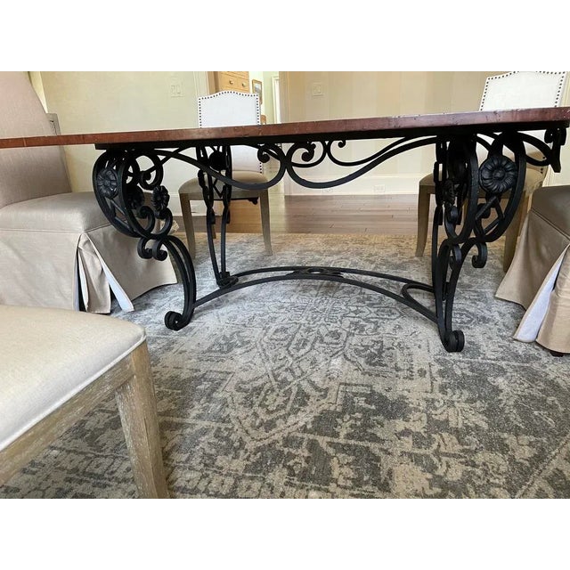 European Antique Wood Dining Table With Inlaid Star For Sale - Image 9 of 12