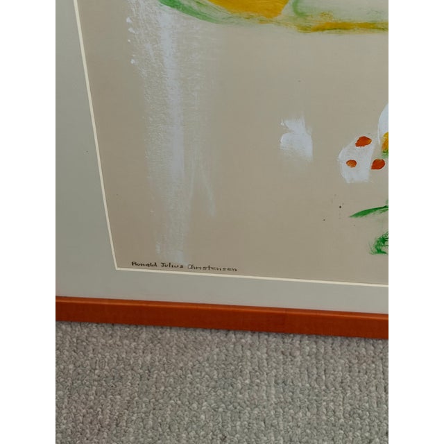 Abstract 1970s Ronald Christensen Oil Paintings - Pair For Sale - Image 3 of 5