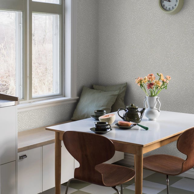 Mid-Century Modern SAMPLE - Boråstapeter Bladverk Wallpaper In Sage For Sale - Image 3 of 3