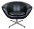 Swivel Cocktail Chair with Black Imitation Leather, 1950s For Sale
