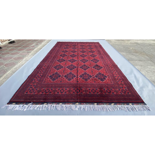 Handmade Khal Mohammadi Turkmen Rug With Deep Red Gul Motifs – 6.7×9.9ft For Sale - Image 4 of 8