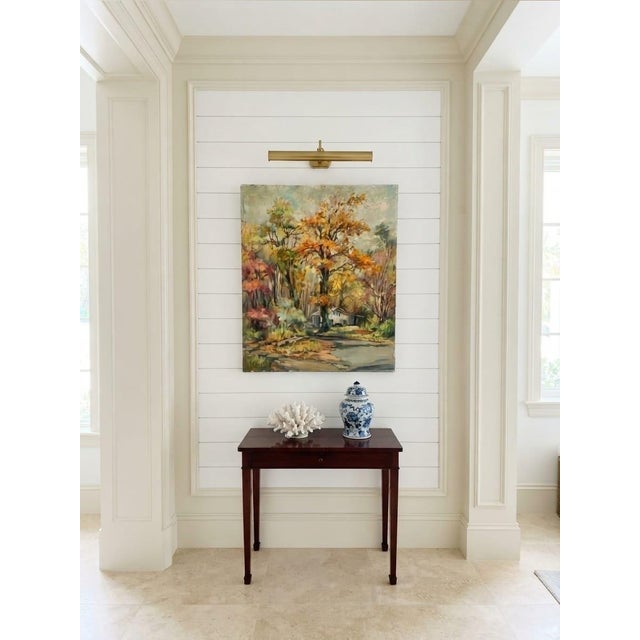 1960s Painting: Impressionist Autumn Landscape With Cottage For Sale - Image 11 of 12