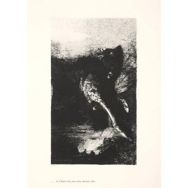 Chimera with Green Eyes is an original lithograph on Chine collé, realized by Odilon Redon in 1888, plate 7 from “Les...