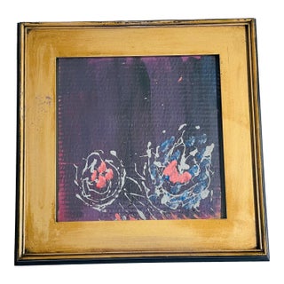 Abstract Modern in Purple by Elia in a Gold Frame For Sale
