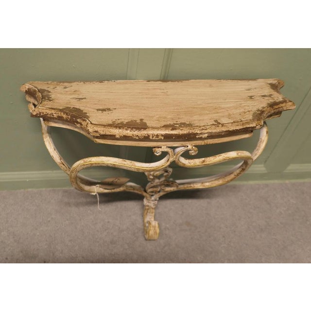 French Wrought Iron Console or Hall Shelf For Sale - Image 6 of 8