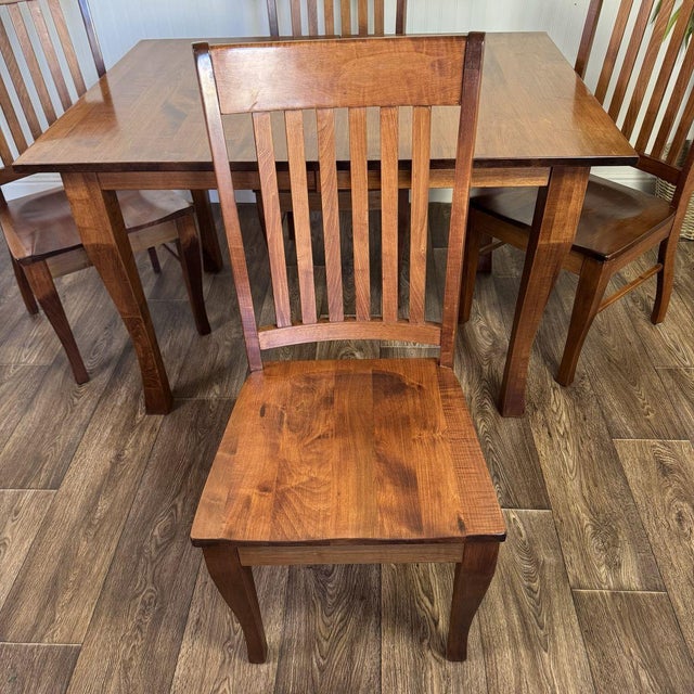 Brown Solid Wood Craftsman Mission Style Dining Set For Sale - Image 8 of 11