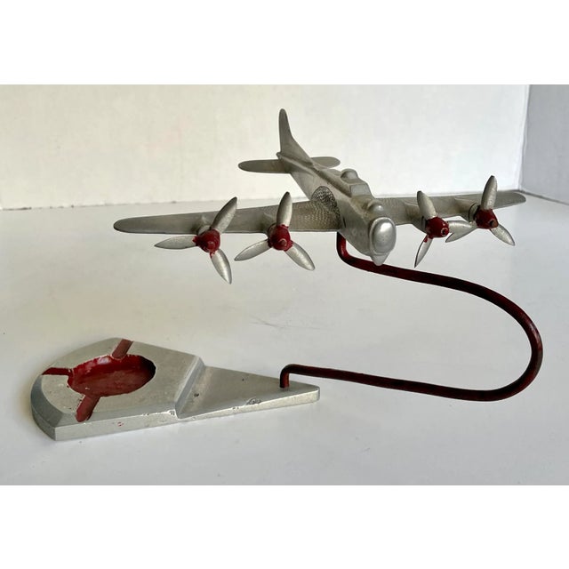 Early 20th Century Early 20th Century Art Deco Pewter Airplane Ashtray For Sale - Image 5 of 9