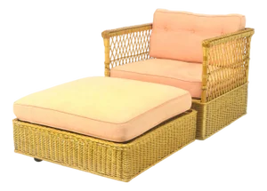 Davis Allen Square Chair and Ottoman by McGuire