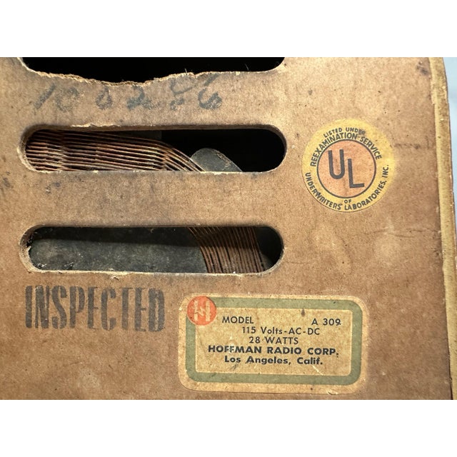 Wood Rare 1946 Eames Hoffman Tube Radio Model A 309: MCM Decor (For Parts/Restoration) For Sale - Image 7 of 10
