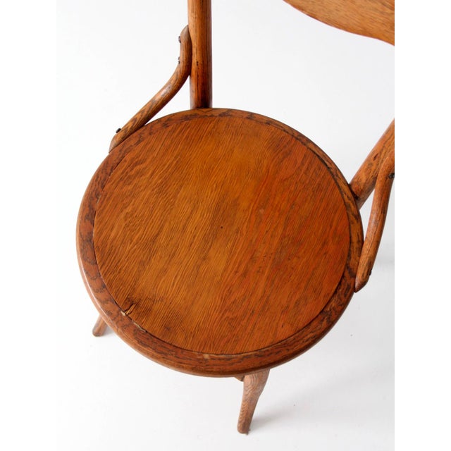 Brown Antique Arts & Crafts Oak Side Chair For Sale - Image 8 of 17
