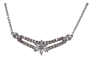 18 Karat White Gold and Diamond Soldered Pendent Necklace