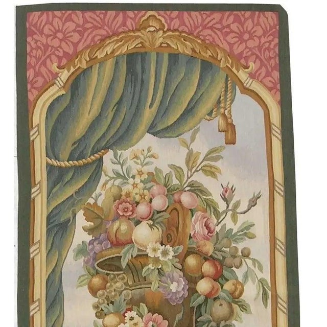 Traditional Vintage Tapestry Depicting a Royal Vase For Sale - Image 3 of 9