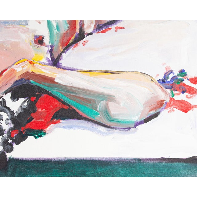 1990s 1994 Acrylic on Canvas Nude Painting by Caroline Mecklin For Sale - Image 5 of 9