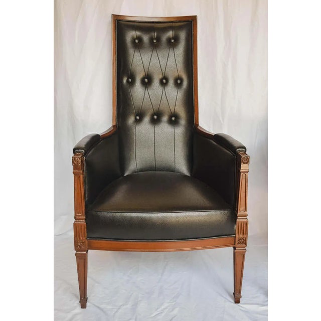 Mid Century Modern Hollywood Regency High Back Armchairs - a Pair For Sale - Image 10 of 13